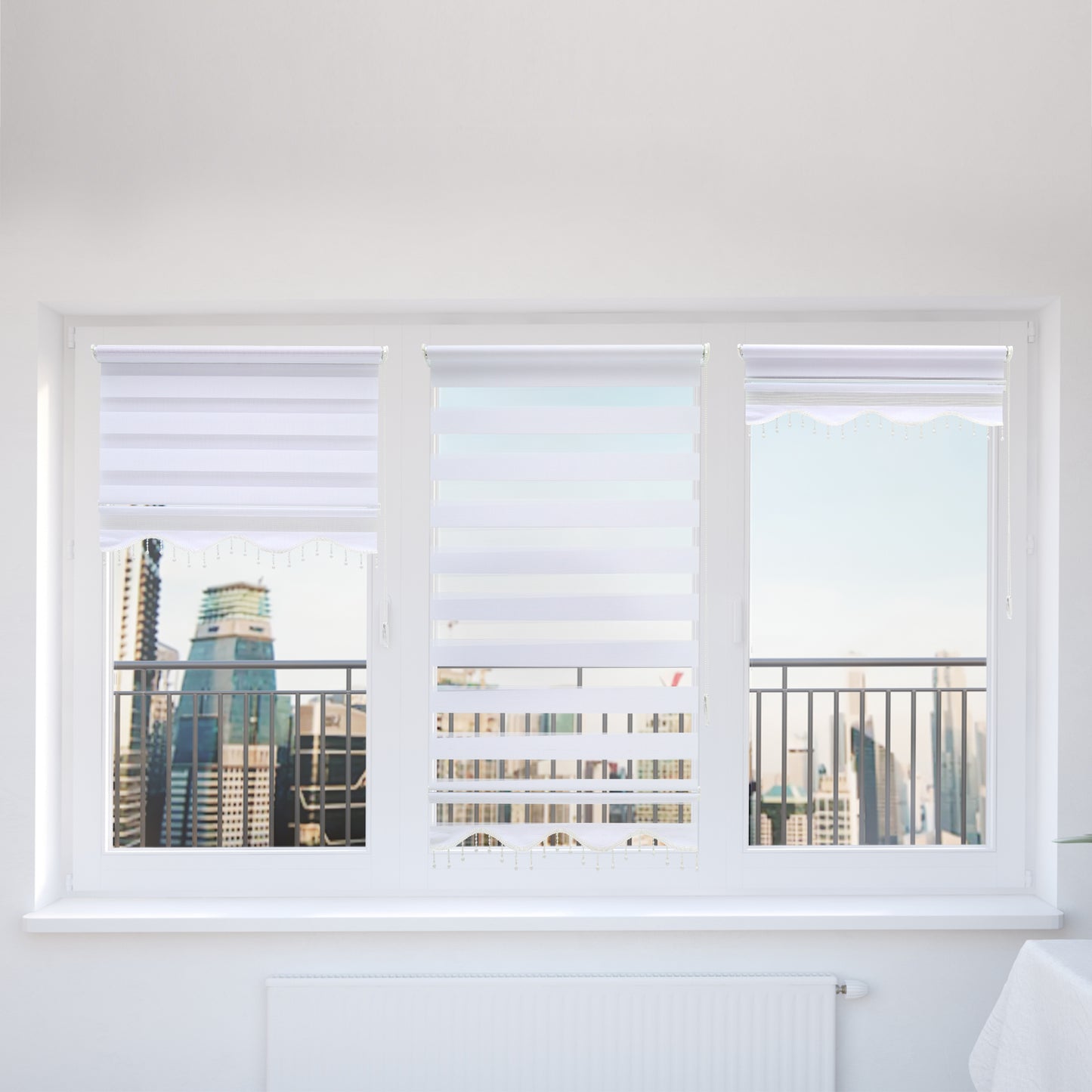 Doppelrollo Klemmfix Weiß Tür- – Duorollo Fensterrollo Sonnenschutz Gardinen Brillant und